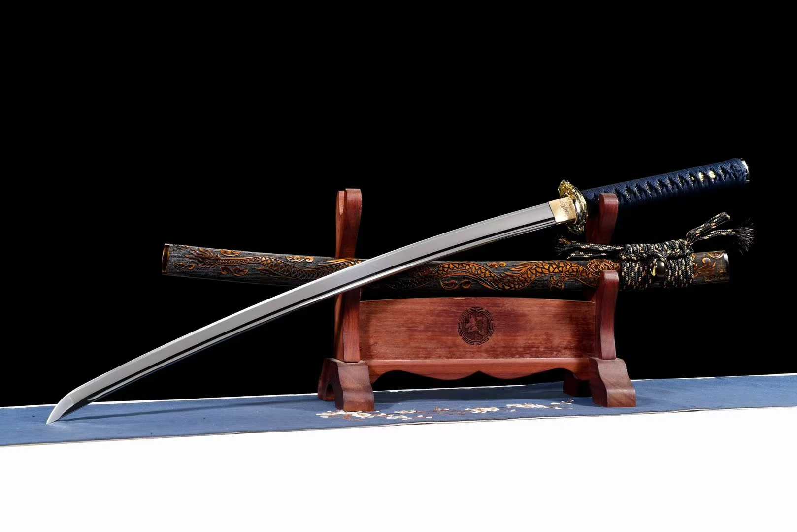 Kiếm Nhật Katana S7 Cảnh Diện Long Hồn – Thép Hiệu Năng Cao Rèn Tay, Mài Gương Siêu Sáng, Uốn 90° Không Biến Dạng